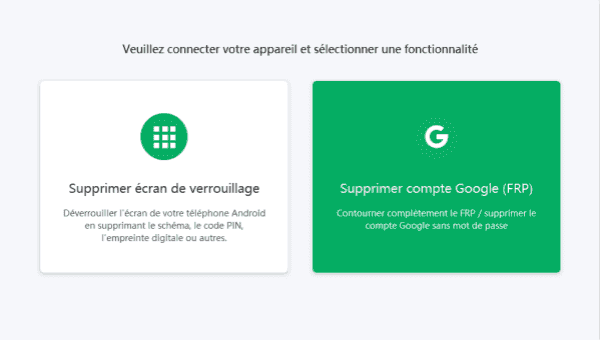 logiciel pour supprimer compte google android réinitialiser