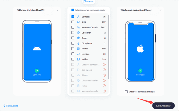 transfert musique iphone vers huawei