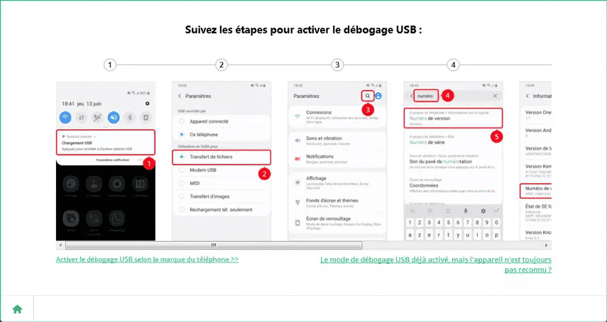 activer debogage usb