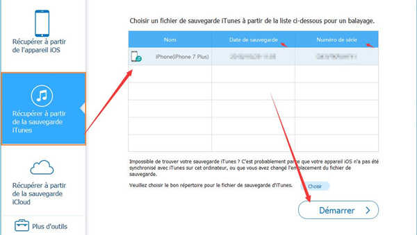 récupérer données via sauvegarde sur iphone