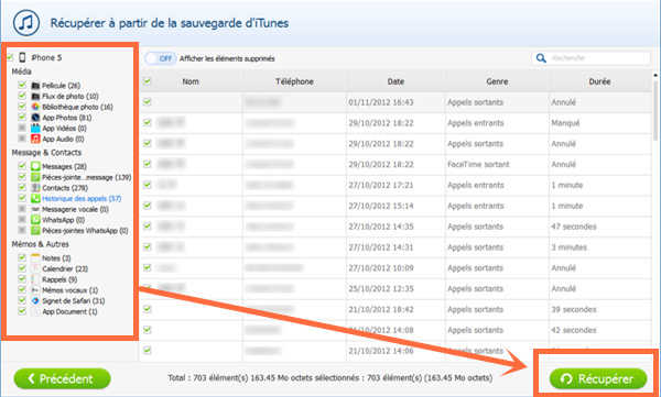 Extraire les données d'une sauvegarde d'iTunes