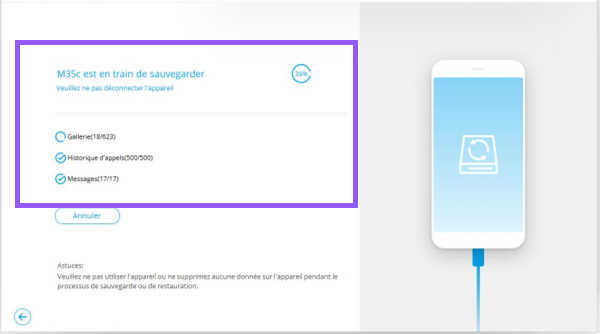 sauvegarder les messages android
