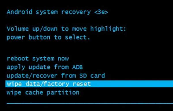 wipe data factory reset