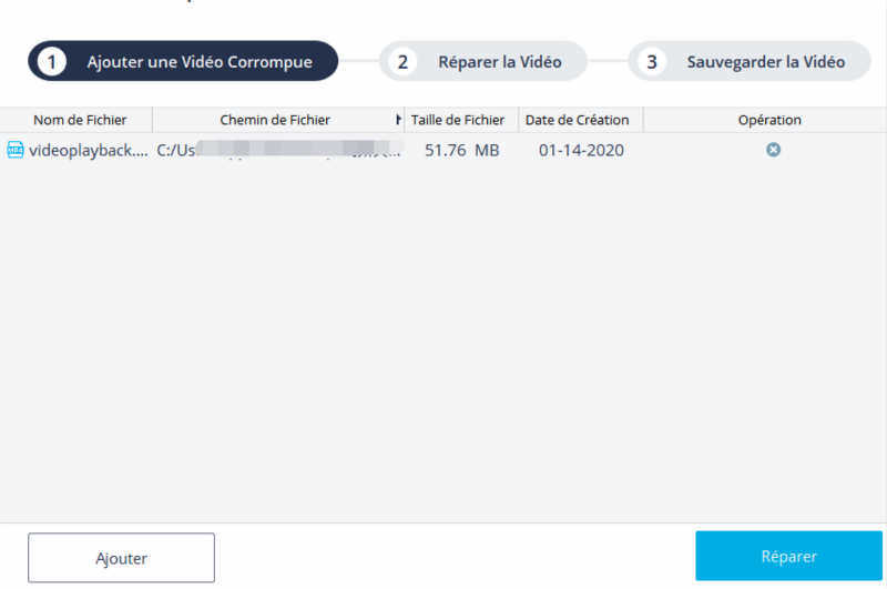reparer fichier video