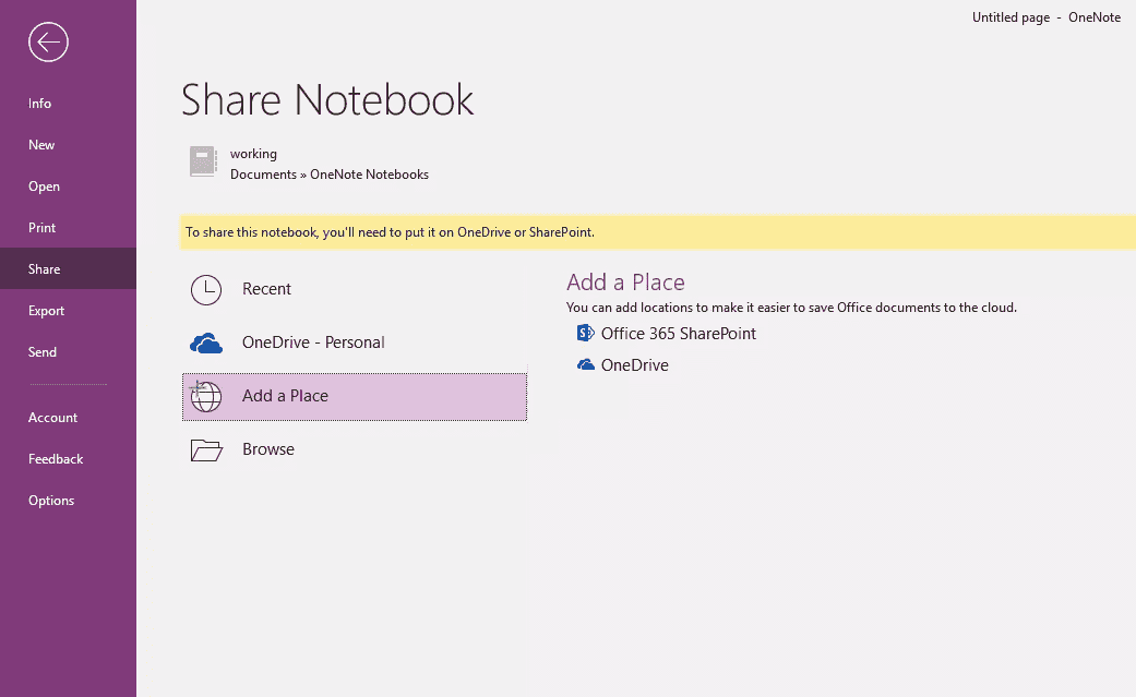 Synchroniser OneNote sur OneDrive